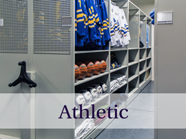 Spacefile’s athletic perforated steel shelving