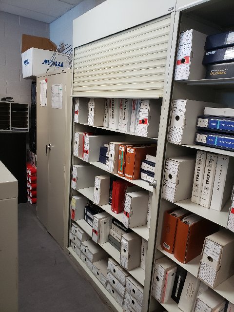 image of high density storage with locking tambour door
