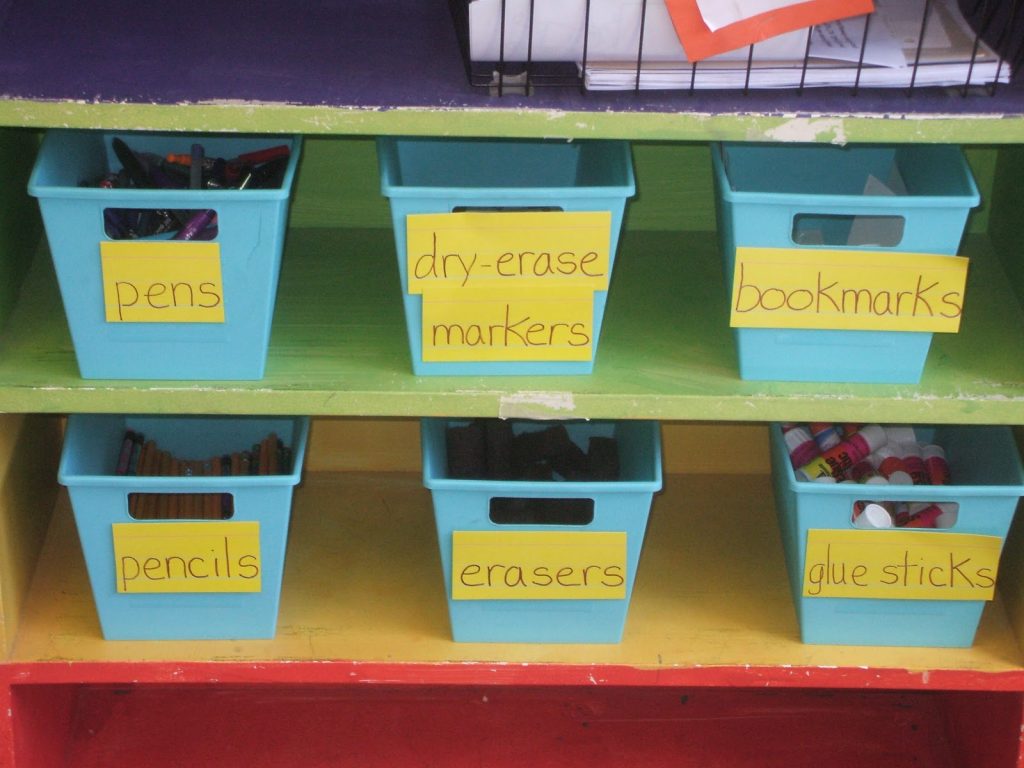 The Secret to Staying Organized Year After Year? Teaching Bins