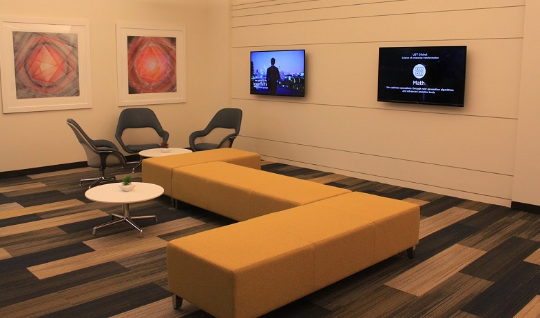 photo of resimercial office with technology upgrades (screens)