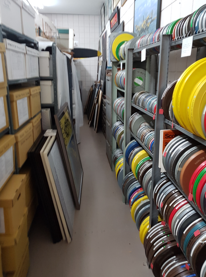 image of cluttered storage area at Canadian Warplane museum