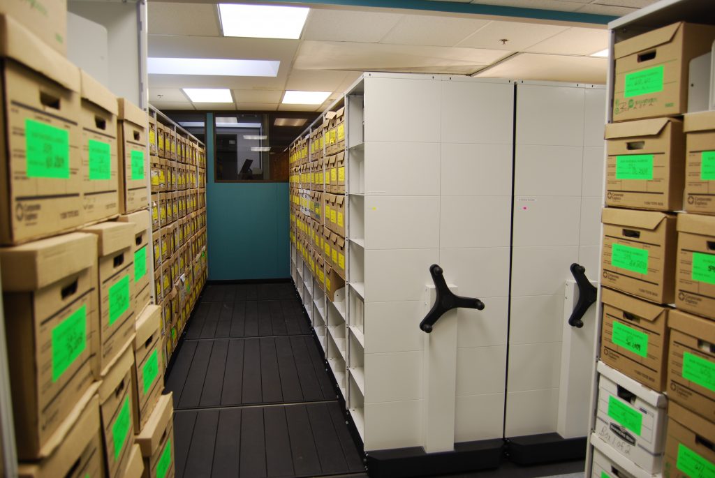 image of high density storage in a pharmaceutical facility